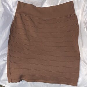 Elegant Brown Women's Pencil Skirt